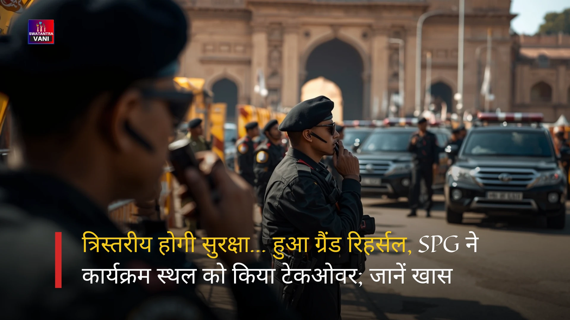 त्रिस्तरीय होगी सुरक्षा… हुआ ग्रैंड रिहर्सल, SPG ने कार्यक्रम स्थल को किया टेकओवर